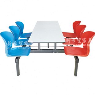 新款多人餐桌椅防火板餐桌椅职工食堂联排饭桌快餐小吃店桌椅组合