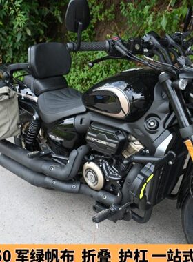 适用隆鑫无极CU250保险杠防摔护杠折叠靠背头盔帆布快拆边包边箱