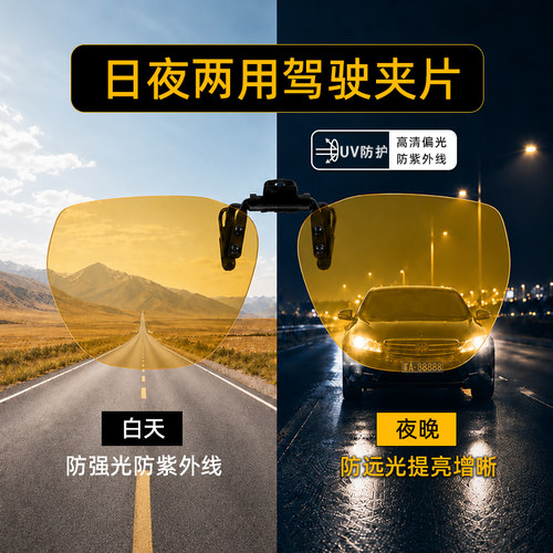 索途偏光开车驾驶镜夜视镜夹片