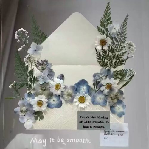 春日来信diy干花压花材料包信封男友闺蜜结婚生日贺卡誓言卡礼物