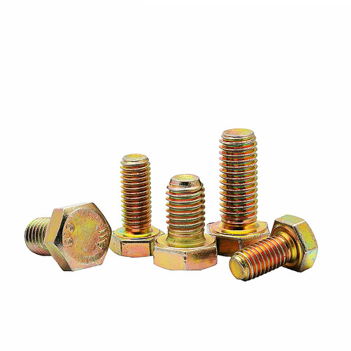 8.8级镀彩锌外六角螺栓黄锌外六角螺丝高强度彩锌M4M6M8M1012-M20