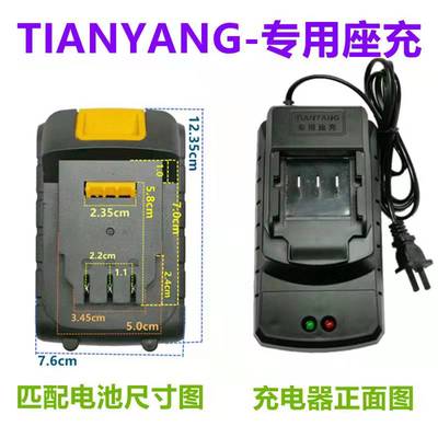 天洋18V 20V 21V 36VF充电器锂电池 特殊款 三插口专用座充快充