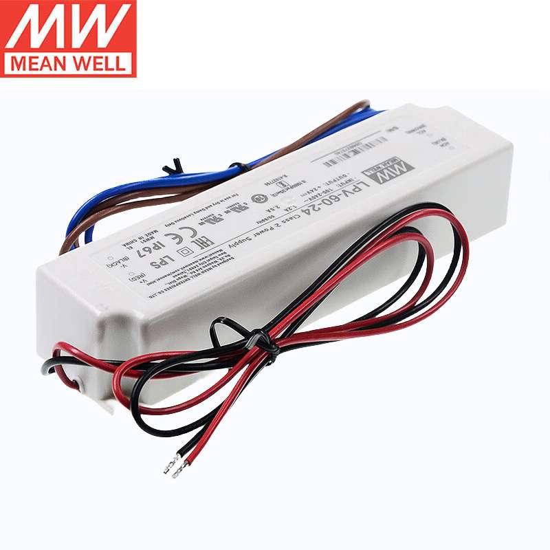 明纬LPV-60明纬5V12V灯带15V24V36V48V开关电源60W防水LED驱动IP6