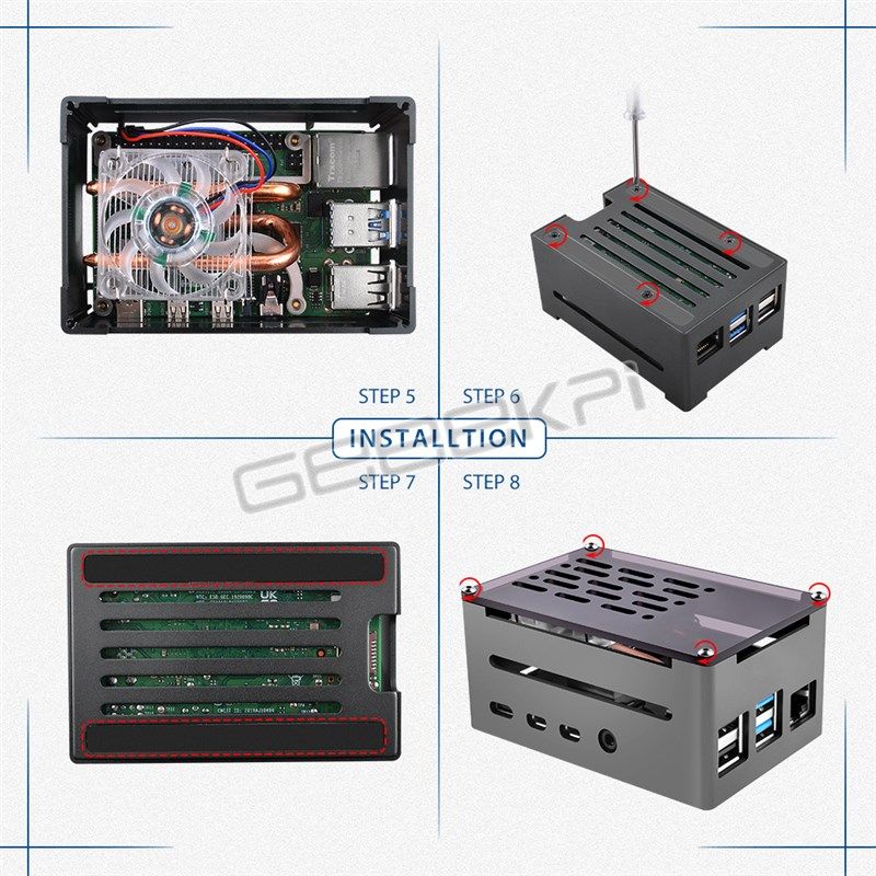 适用于Raspberry Pi 4B 卧式散热器  铝合金属外壳套件(不含主板,电子元器件市场,树莓派配件,淘宝优惠券,粉丝福利购,淘宝优惠卷