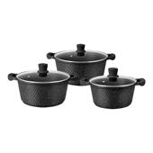 十件套锅具套装 大理石汤锅压铸汤锅套装 式 跨境麦饭石小钻石款