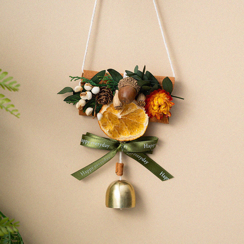元旦节手工植物橙子风铃挂件diy材料包干花肉桂汽车挂饰礼物团建