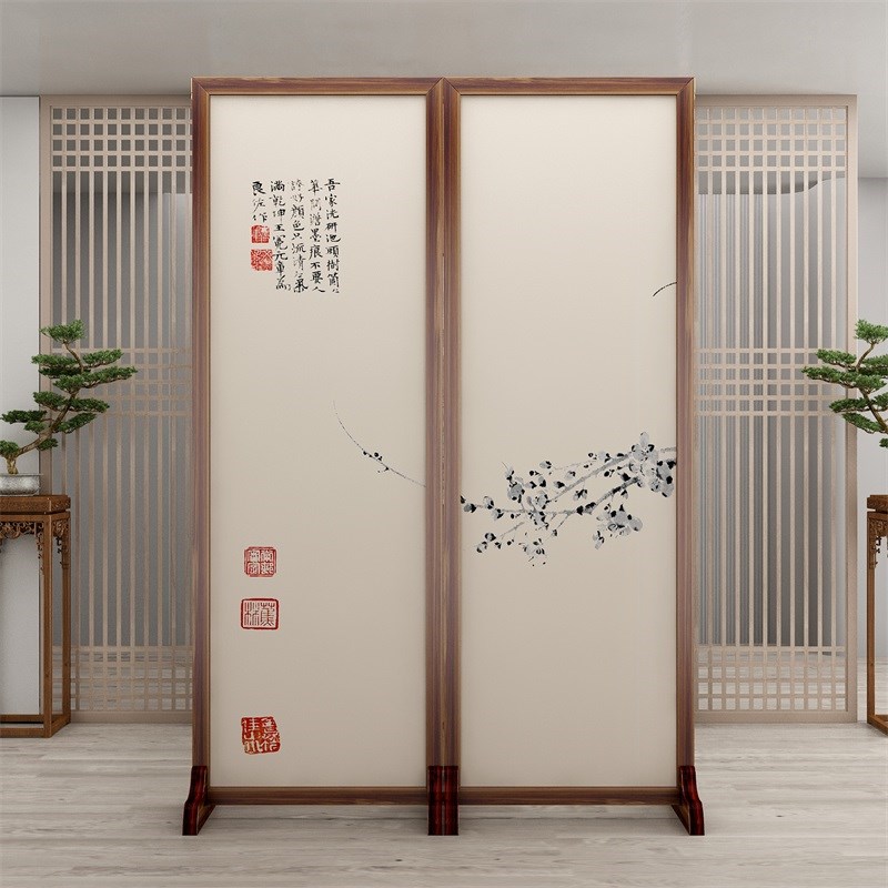 屏风隔断客厅进门遮挡新中式日式隔断实木酒店办公室茶Z楼入户玄