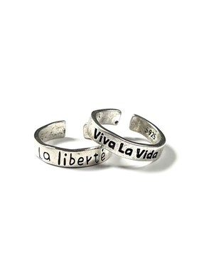 Viva La Vida人p生万岁/ La libert自由戒指可调节复古对戒