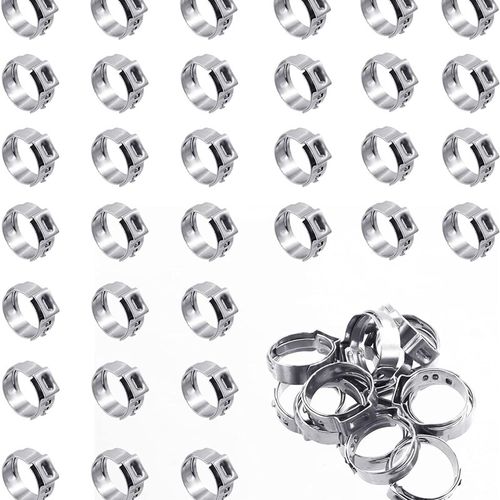 50个 b304不锈钢单耳无极卡箍6-25.6MM抱箍水管卡紧固喉箍油管卡