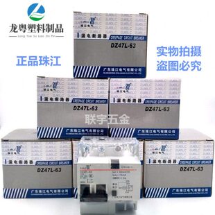 珠江漏电保护开关2P63A32a断路器带空气开关DZ47L63家用电闸漏保
