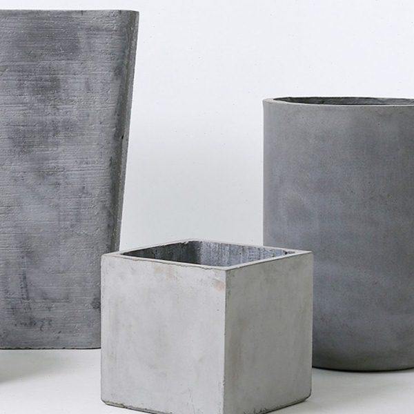 大型水泥花盆北欧落地创意个性简约带托盘方形客厅大号阳台盆景盆
