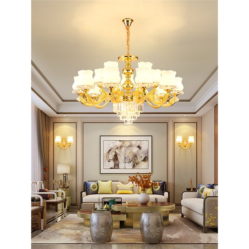 欧式吊灯客厅灯2024年新款轻奢大气家用餐厅灯现代简约大厅主灯具