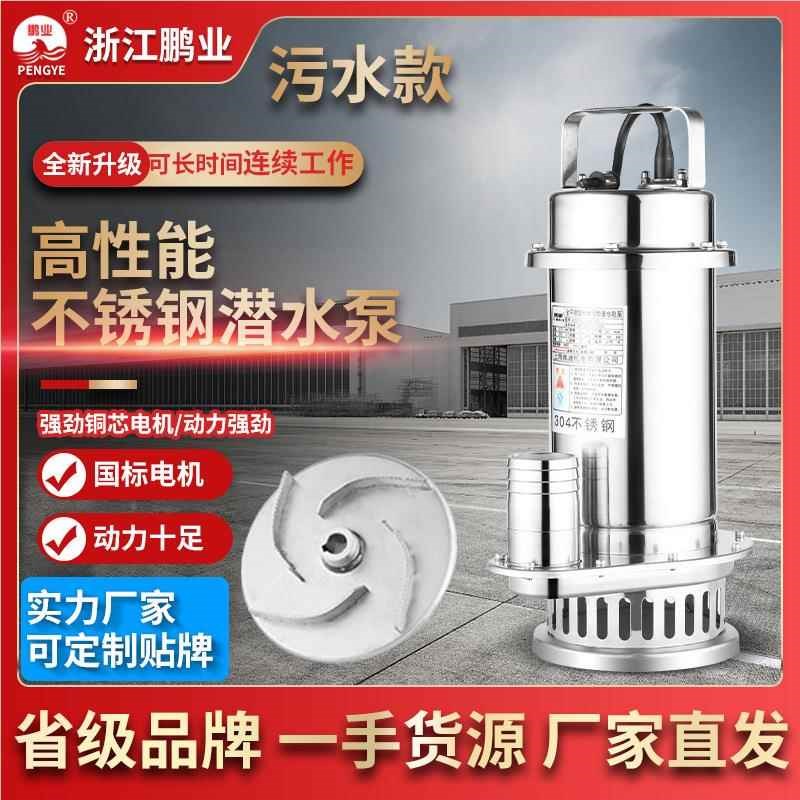 耐酸锈碱0型抽水机小22pv/380v化工污UHK水排污泵304污水不钢潜水