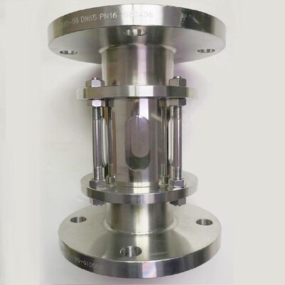 HGS07-126 带防护罩法兰视筒 304 不锈钢管道防爆玻璃透视筒视镜