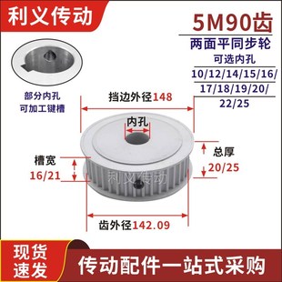 同步轮 槽宽16 孔14 5M90齿 35mm 同步皮带轮 AF型 两面平