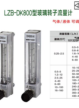 LZB-DK800-4/6/4F/6F 玻璃转子流量计防腐耐温气体液体浮子流量计