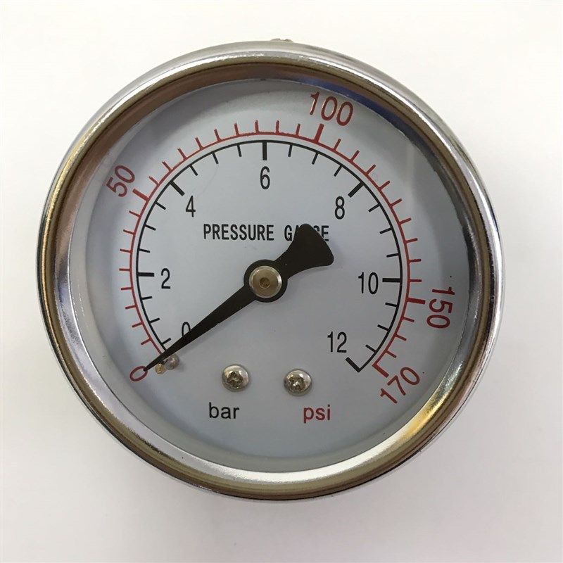 12bar 170psi 轴向压力表 Y-60Z 双刻度压力指示 60mm 牙PT1/4
