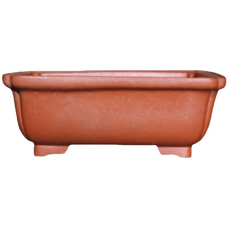 紫砂花盆长方形马槽盆手工紫泥小盆觅陶乡抽角长方菖蒲盆原矿泥