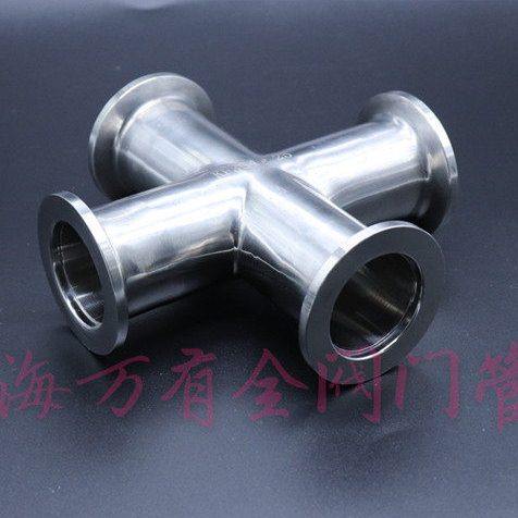 KF快装四通不锈钢304真空四通卡箍法兰四通真空十字四通 真空接头