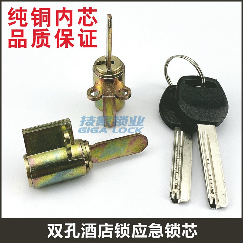 酒店公寓锁芯适用高盾GOODUM电子H门锁智能锁双孔带尾巴应急锁头