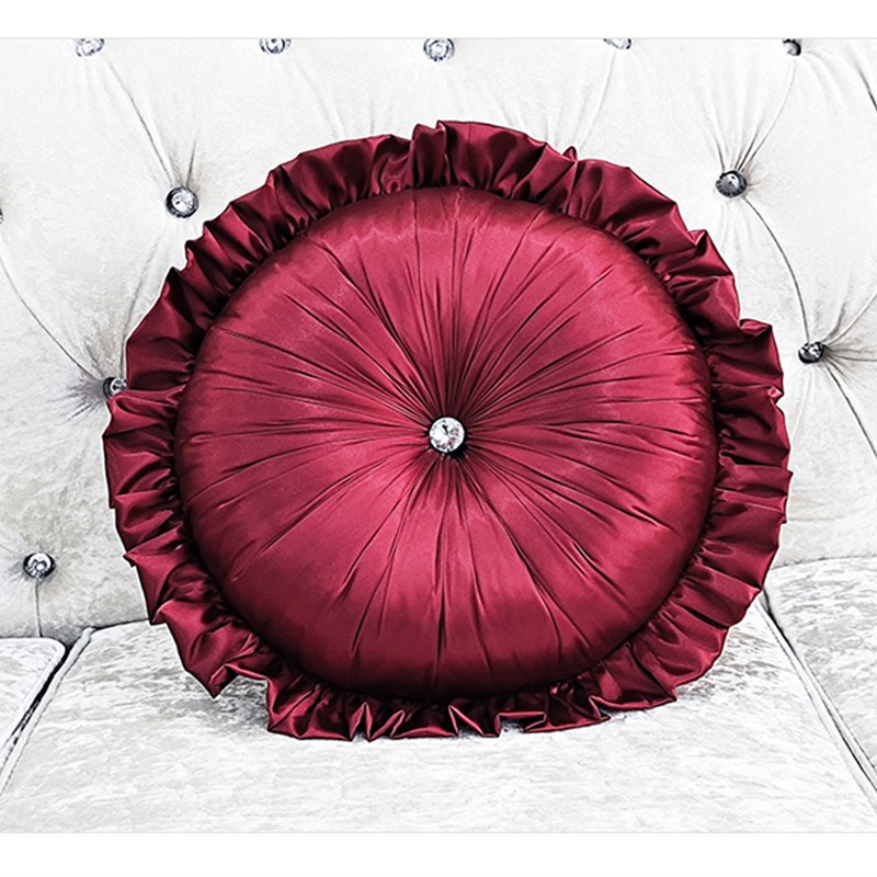 纺丝圆枕欧式抱枕南瓜枕沙发F靠垫多色北欧百搭靠包含芯