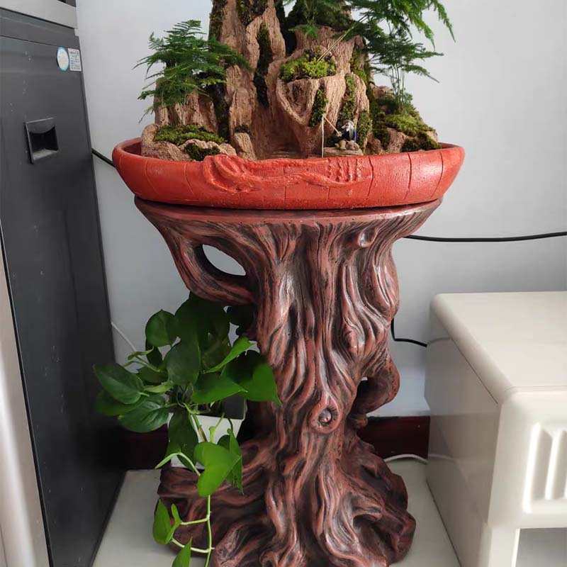 仿木落地底座花j架中式花盆架子室内客厅阳台复古花几盆景栽装饰