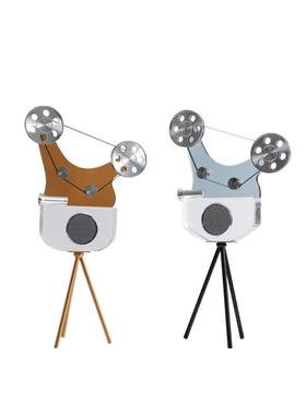 水晶留声机摆件立式高脚放映机摆件样板间家居酒店桌面软装工艺品