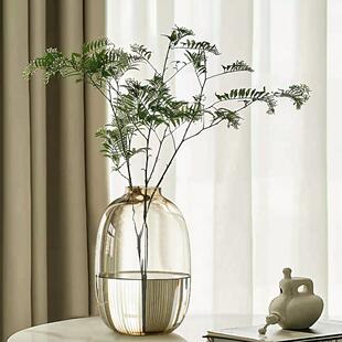 特别好看的花瓶马醉木玻璃透明龟背南天竹吊钟水培器皿高级感轻奢