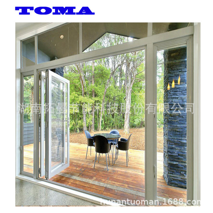 拓曼铝合金折叠门极窄移门厨房客厅阳台简易隔断门钢化玻璃防夹手