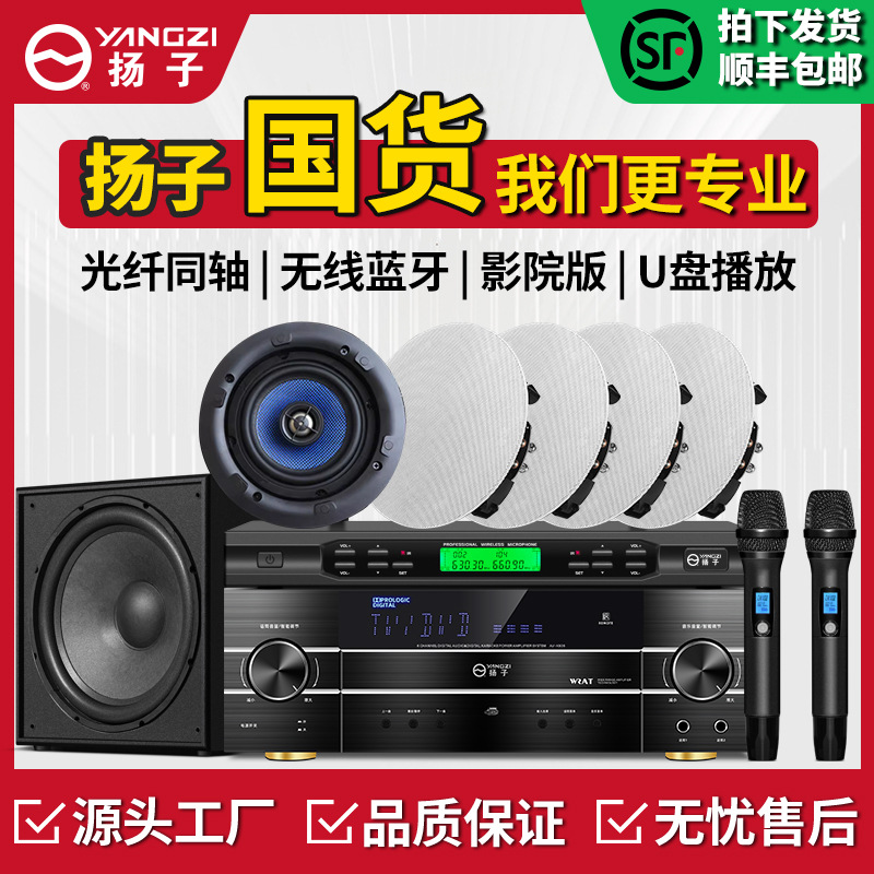 5.1同轴定阻立体环绕吸顶式喇叭天花吊顶音箱嵌入客厅会议室广播