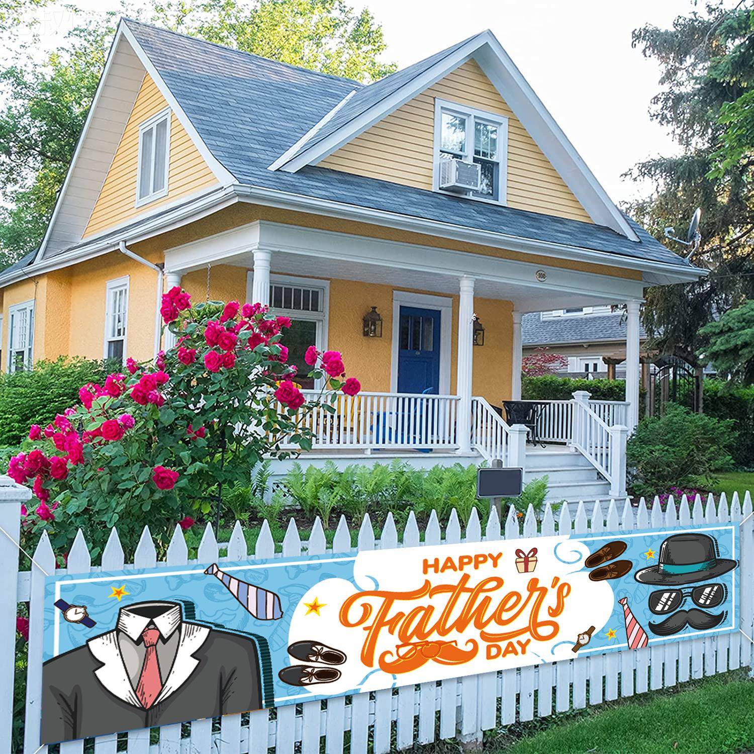 202置3年父节派对装饰海长报庭院围栏挂旗户外DOB布横幅亲定制