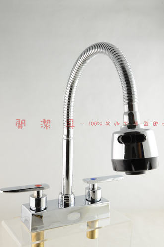 新款秒杀双把双孔龙头 全铜芯冷热面盆台盆水龙头 卫浴洗手脸龙头