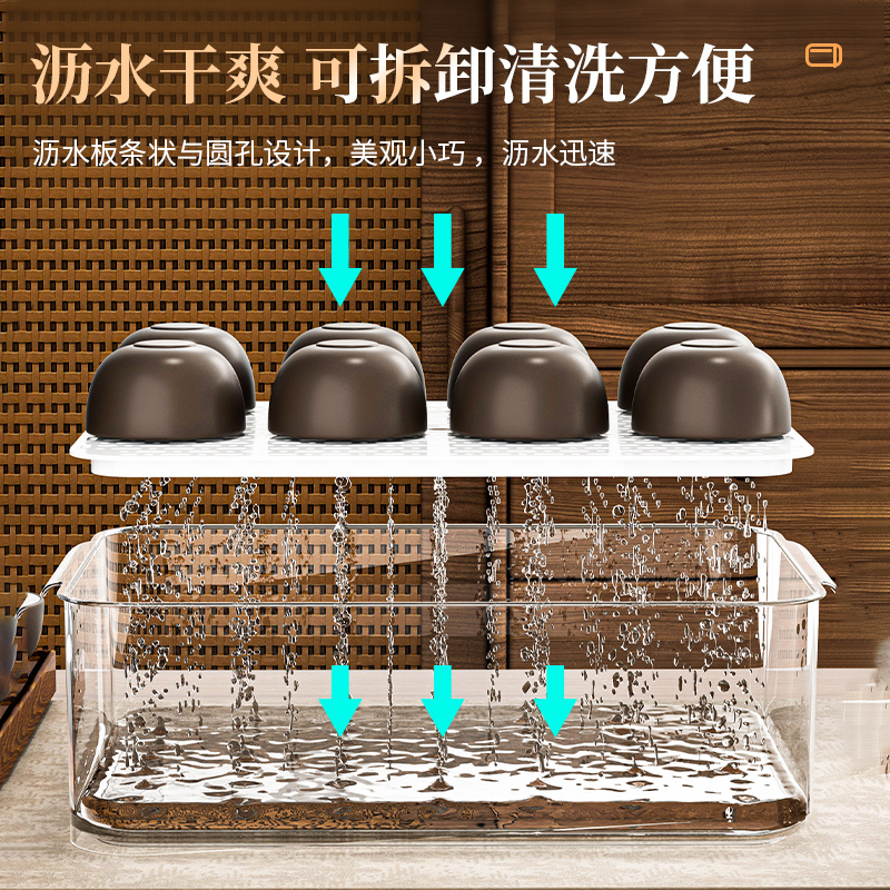 茶具收纳盒透明防尘放功夫茶杯装茶叶水杯碗茶壶茶几酒杯子置物架