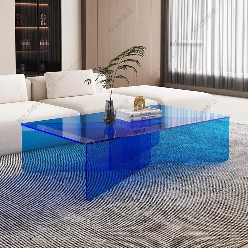 方形亚克力茶几轻奢现代简约小户型客厅家用边几商用工作室洽谈桌