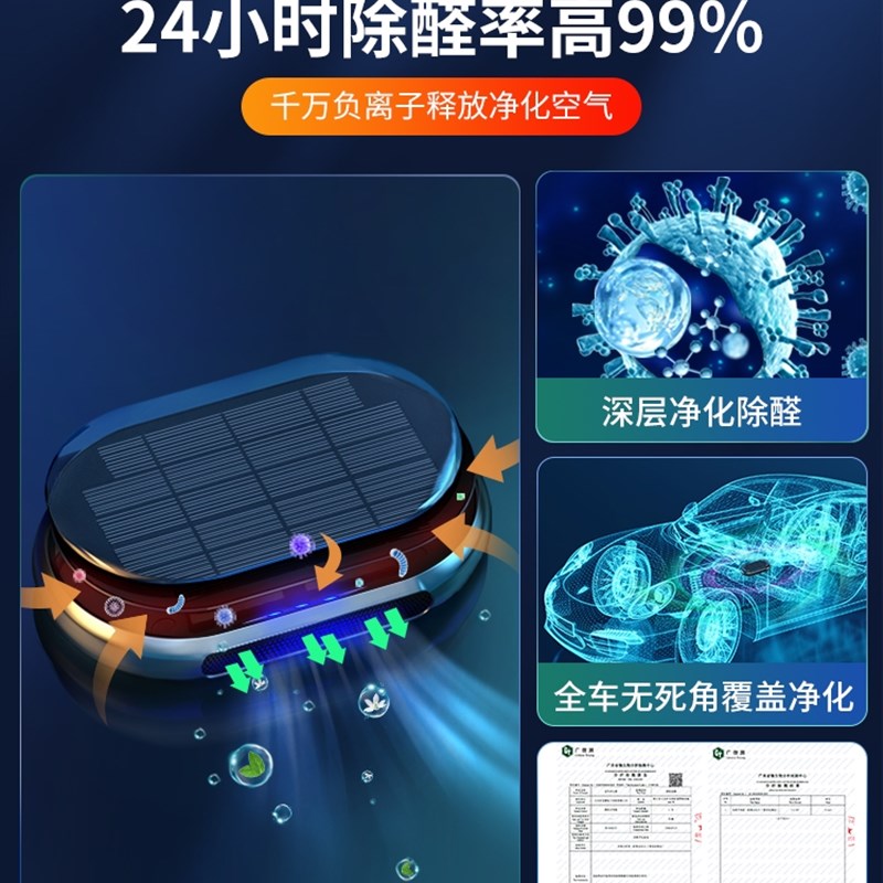 特斯拉Models/X/Y Model3负离子车载空气净化器新车上除甲醛祛味