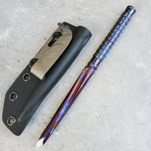 帐篷钉TC21钛合金手动铲刀多功能划厚玻璃瓷砖55HRC硬度K鞘钛腰夹