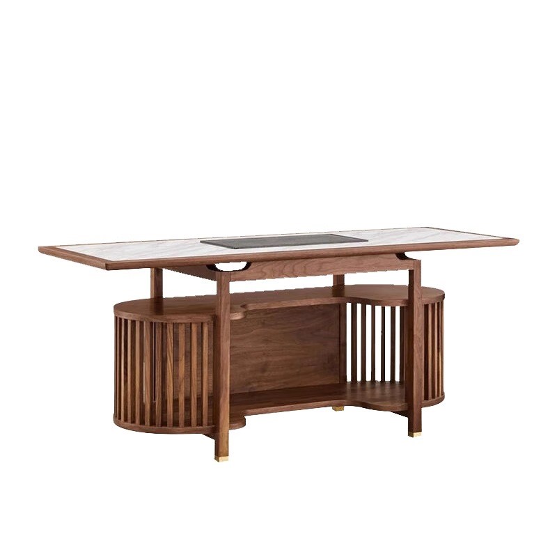 新中式茶桌椅胡桃木实木禅意茶室茶台办公室家用功夫泡茶桌新款