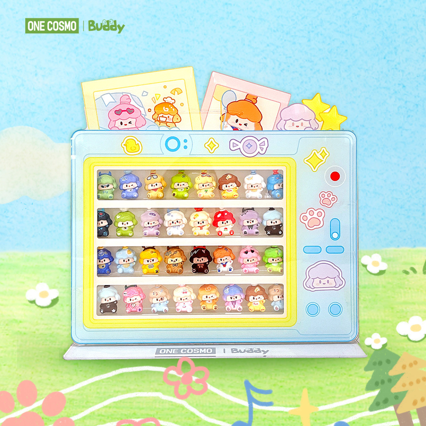 ONECOSMO 百变Buddy萌粒展示盒盲盒收纳架小摆件陈列架磁吸收纳架,模玩/动漫/周边/娃圈三坑/桌游,盲盒场景道具娃屋,淘宝优惠券,粉丝福利购,淘宝优惠卷