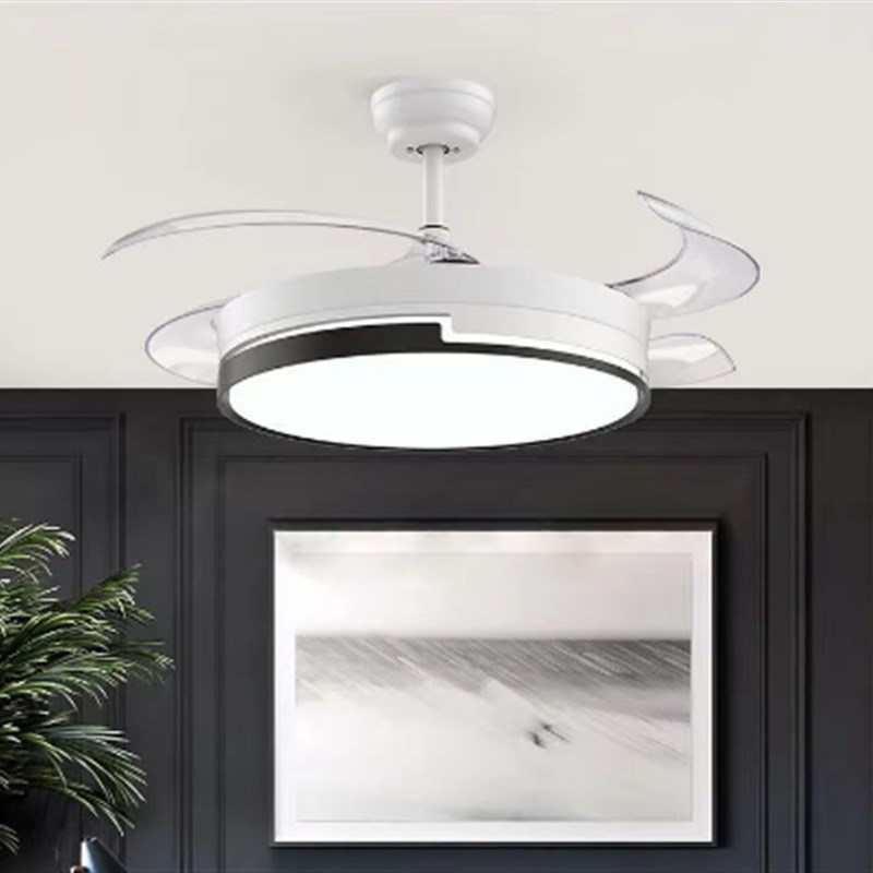 风扇灯变频遥控隐形风扇吊灯简约家用书房卧室客厅餐厅吊扇灯具