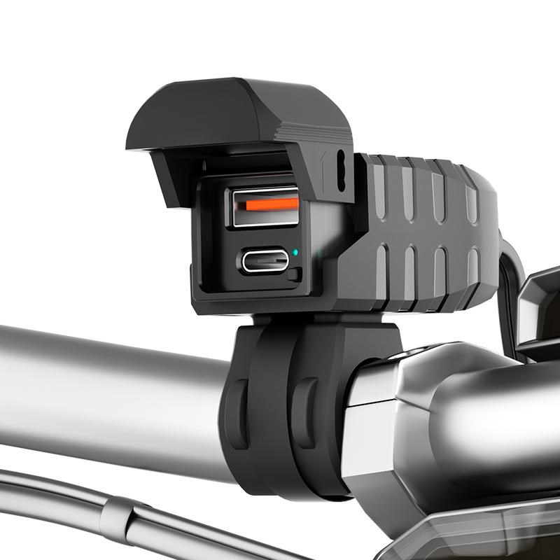 摩托车改装USB充电口踏板车加装12V电瓶手机充电器防水车载PD快充