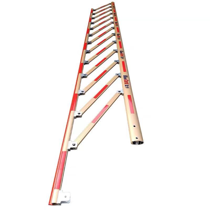 蓝卡道闸杆金色栅栏杆铝合金椭圆胶条F带灯道闸杆停车场栅栏杆小