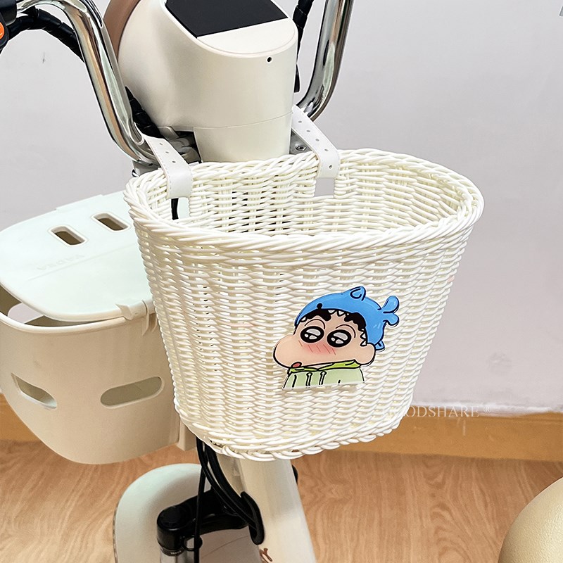 电动车前置挂篮多功能收纳筐可爱卡通卡皮巴拉单车滑板车复古车篮