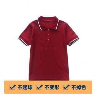 艾顿国际英伦枣红色校服短袖夏装上衣T恤 十堰东风国际学校校服