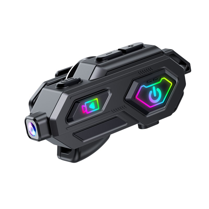 摩托车头盔蓝牙耳机行车记录仪双人对讲1080P高清录像降噪一体机