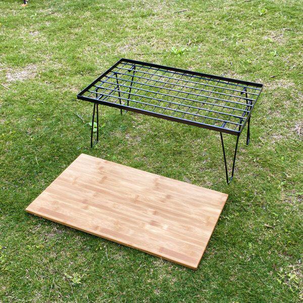 【山洋芋】户外折叠网桌竹板餐桌野营便携露营餐具沥水架网格桌