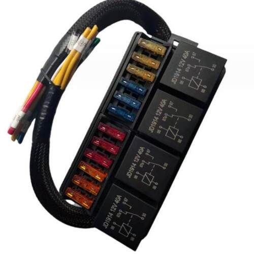 12路保险丝盒汽车房车改装保险盒4个继电器+12个保险丝12V-24V