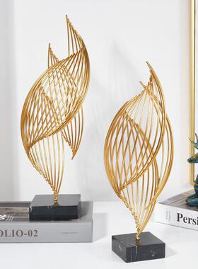 跨境货源玄关客厅电视柜酒柜摆件现代家居软装饰品金属海螺工艺品