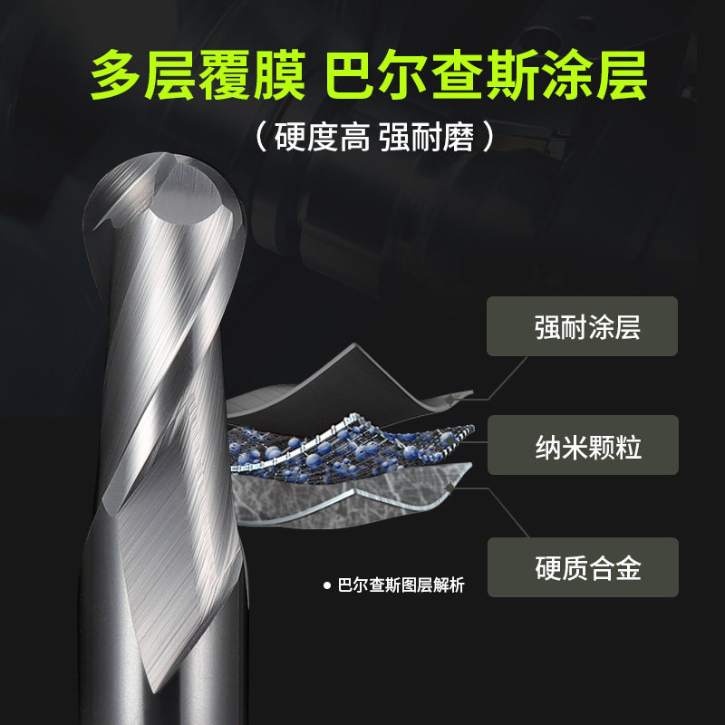 韩纳70度合金球刀不锈钢专用球头铣刀钨钢球形模具专用刀具R3R5R6