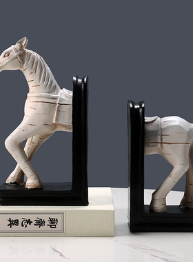 新中式书架d书挡摆件创意桌面书立收纳架博古架办公室书柜装饰品