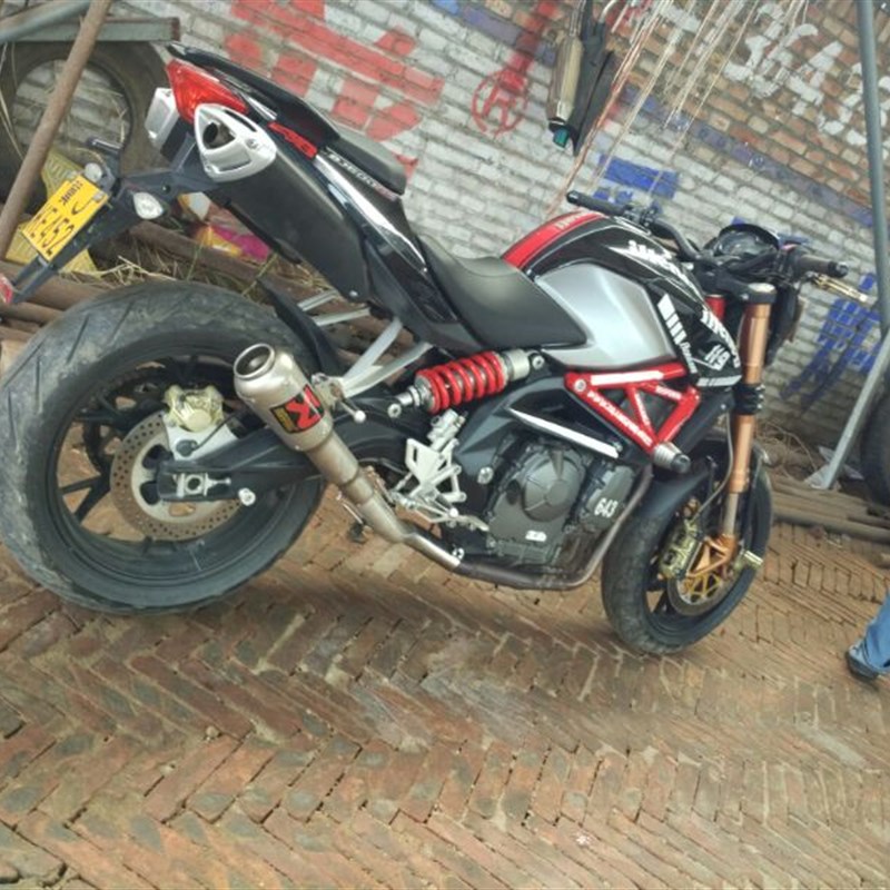 摩托车改装排气管 跑车黄龙600侧排中单排 排气管不锈钢. 侧排中